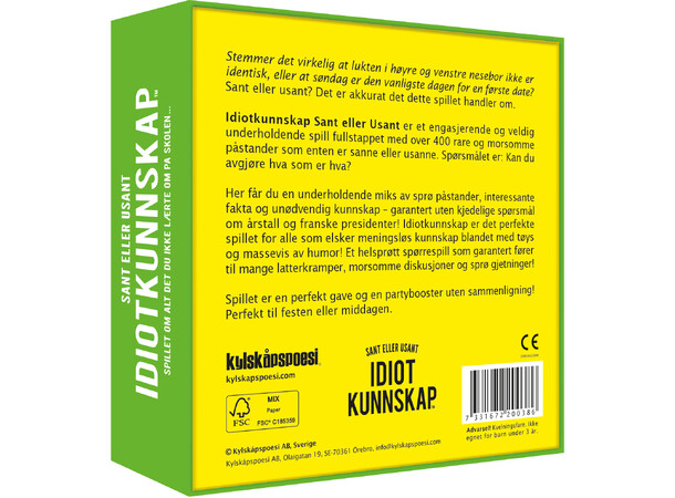 Idiotkunnskap Sant eller Usant - NORSK 