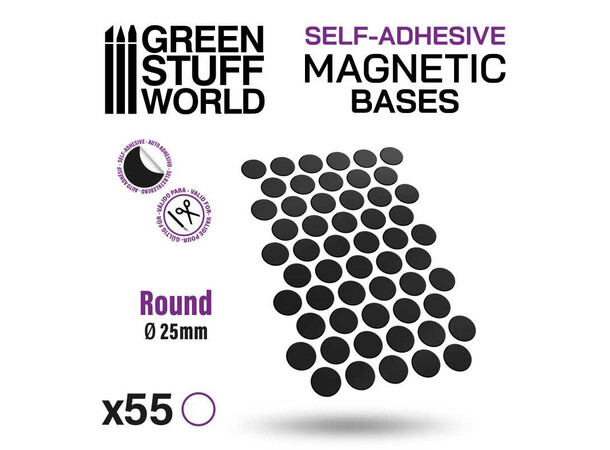 Magnetiske baser - 25 mm (55 stk) Green Stuff World 