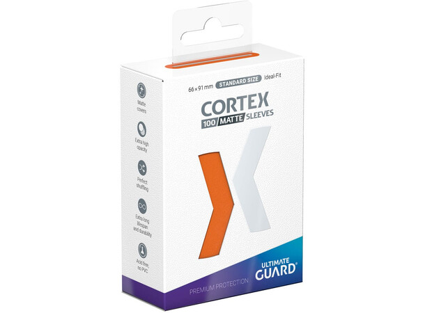 Sleeves Cortex Orange MAT x100 66x91 Ultimate Guard Standard Size 