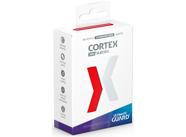 Sleeves Cortex Rød 100 stk - 66x91 Ultimate Guard Standard Size 