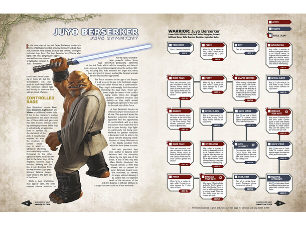 Star Wars RPG F&D Knights of Fate Force & Destiny Roleplaying Game 