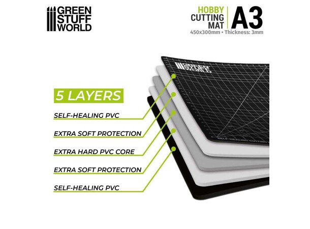 Cutting Mat - A3 45x32cm - Sort Green Stuff World 