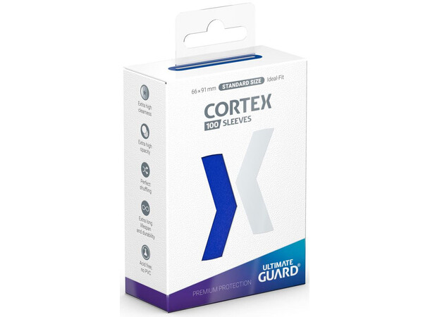 Sleeves Cortex Blå 100 stk - 66x91 Ultimate Guard Standard Size 