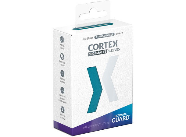 Sleeves Cortex Petrol MAT x100 66x91 Ultimate Guard Standard Size 