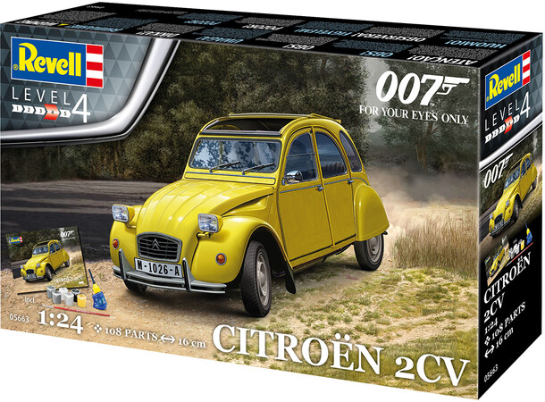007 Citroën 2 CV Startersæt James Bond Revell 1:24 byggesæt 