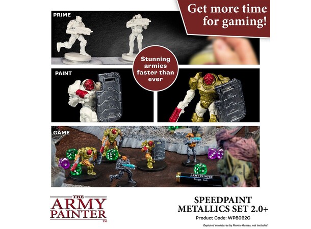 Army Painter Speedpaint Metallic-sæt 2.0 10 malinger + 1 pensel 