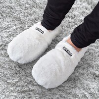Hot Feet Deluxe varme tøfler - Hvid 