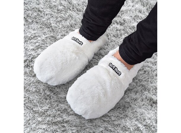Hot Feet Deluxe varme tøfler - Hvid 