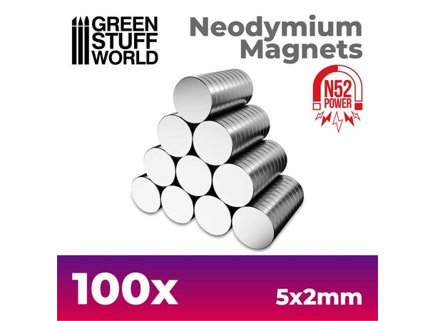 Neodymium-magnet 5x2 mm - 100 stk Green Stuff World 