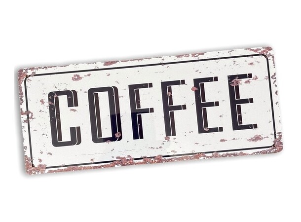Metalskilt Coffee 13 x 30 cm 