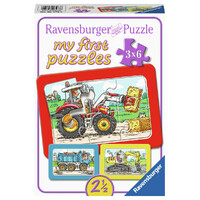 Store gravemaskiner Puslespil 3x6 brikke Ravensburger My First Puzzles