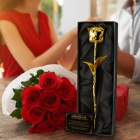 24K Golden Rose med gaveæske 