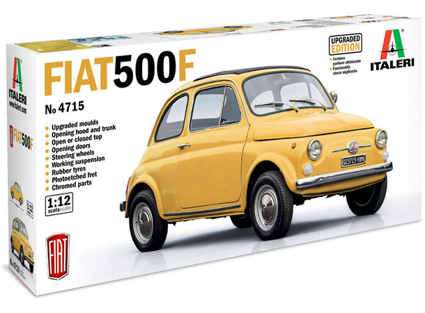 Fiat 500 F opgraderet version Italeri 1:12 byggesæt 