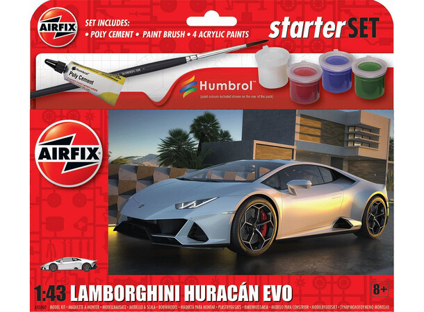 Lamborghini Huracan Evo Startpakke Airfix 1:43 byggesæt 11 cm 