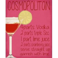 Metalskilt Cosmopolitan Recipe 20 x 25 cm