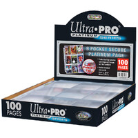 Plastlomme 9-Pocket m/ klap - 100 stk Ultra Pro Premium Secure Pages