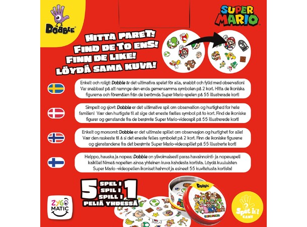 Dobble Super Mario Brætspil Dansk udgave 