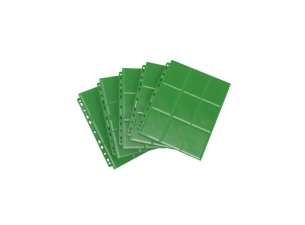 Plastlomme 18-Pocket Side Load Grøn x50 Gamegenic - Passer Double Sleeve 