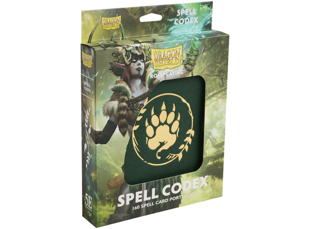 RPG Spell Codex Portfolio Forest Green Dragon Shield Roleplay 