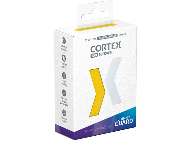 Sleeves Cortex Gul 100 stk - 66x91 Ultimate Guard Standard Size 