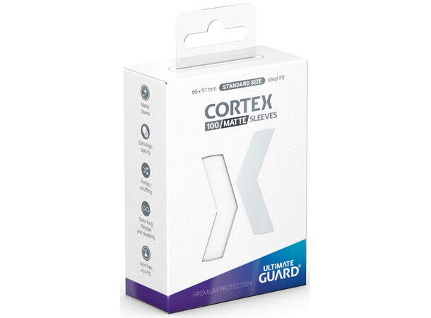 Sleeves Cortex Hvid MAT x100 - 66x91 Ultimate Guard Standard Size 