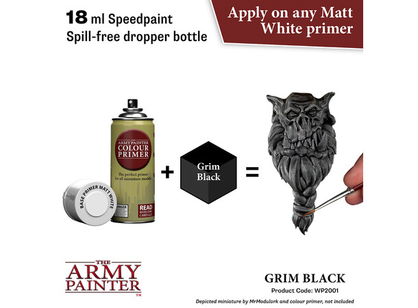 Speedpaint 2.0 Grim Black Army Painter - 18 ml 