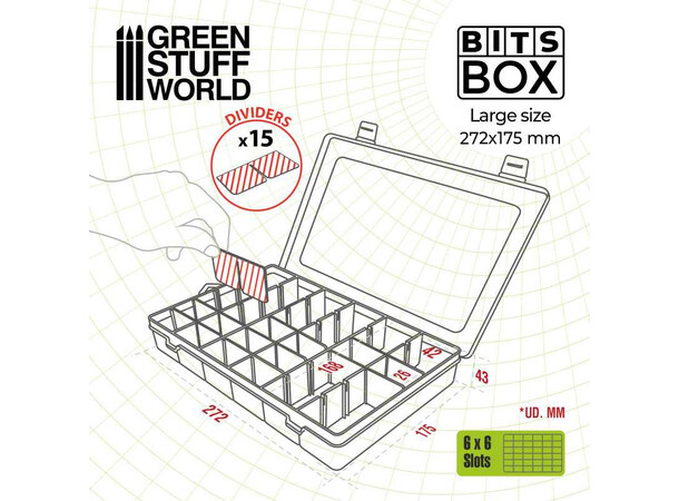Bit Box opbevaringsboks - Stor Green Stuff World 