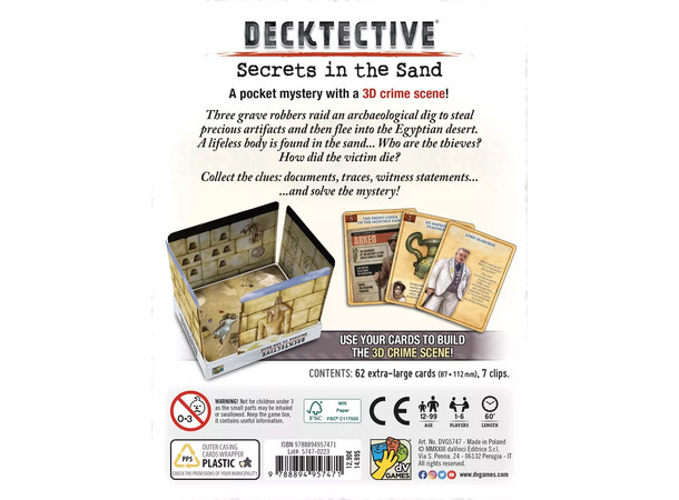 Decktective Secrets in the Sand Escape Room Kortspil 
