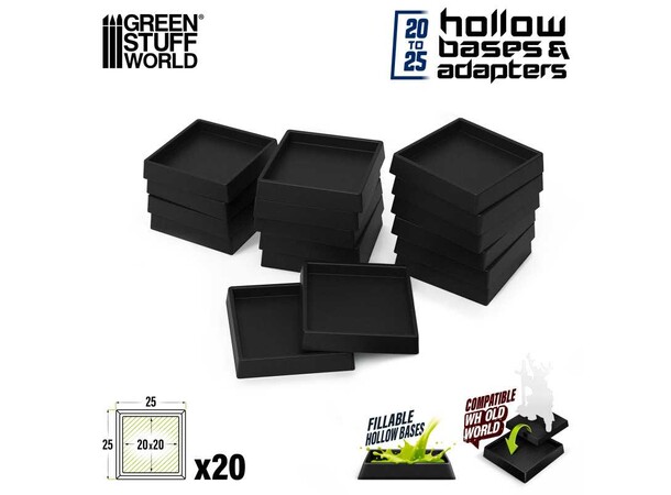 Hollow Plastic Bases 25mm Green Stuff World - Passer til Old World 