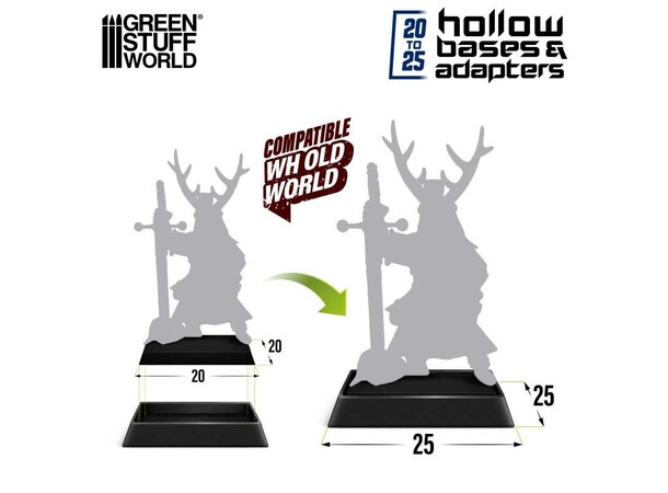 Hollow Plastic Bases 25mm Green Stuff World - Passer til Old World 