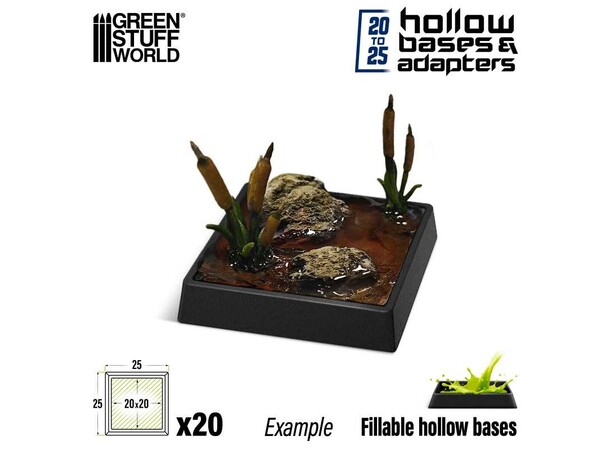 Hollow Plastic Bases 25mm Green Stuff World - Passer til Old World 