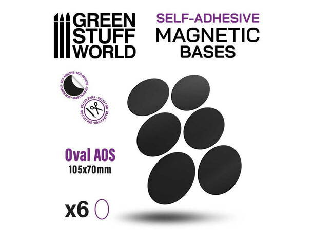 Magnetiske baser - 105x70 mm (6 stk) Green Stuff World 