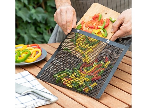Teflon-grillposer, 2 stk. – 24 x 28 cm Perfekt til grøntsager og mindre ting 