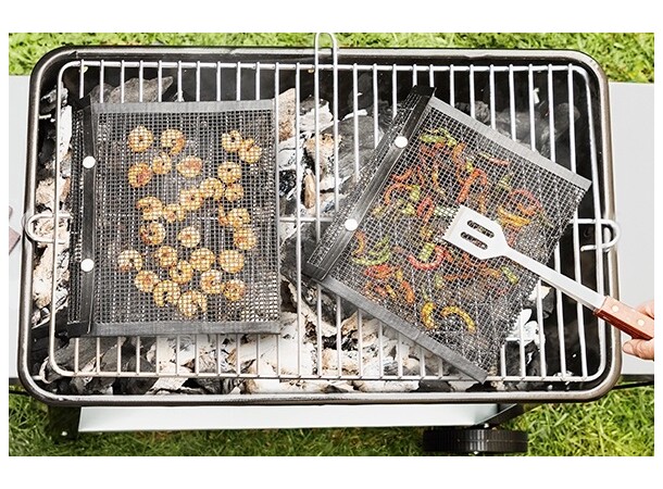 Teflon-grillposer, 2 stk. – 24 x 28 cm Perfekt til grøntsager og mindre ting 