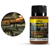 Vallejo Engine Brown Engine Soot - 40 ml Weathering Effects - Acrylic