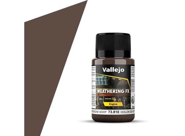 Vallejo Engine Brown Engine Soot - 40 ml Weathering Effects - Acrylic 