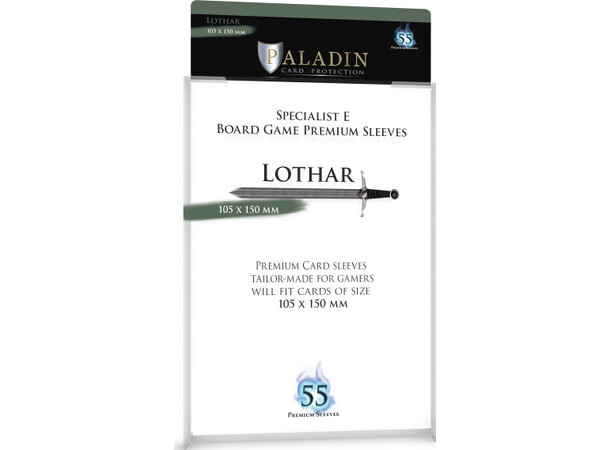 Brætspil kortbeskyttelse 55 stk 105x150 Paladin Lothar Specialist E 