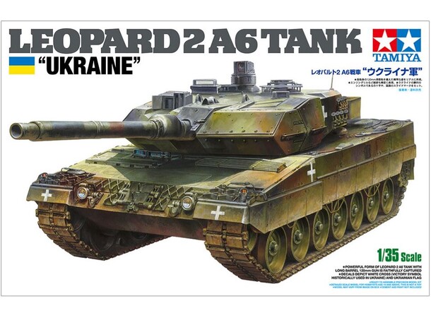 Leopard 2 A6-kampvogn UKRAINE Tamiya 1:35 byggesæt 