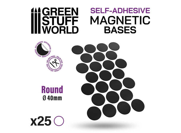 Magnetiske baser - 40 mm (25 stk) Green Stuff World 