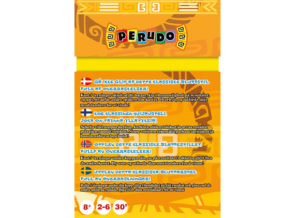 Perudo Brætspil - Dansk udgave (Liars Dice, Bluff, Dudo, Raffle) 