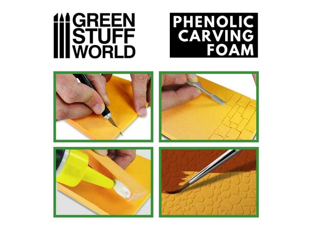 Phenolic Carving Foam 4mm - A5 (2 stk) Green Stuff World 