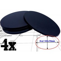 Plastbaser Sort Oval 105x70 mm (4 stk) 