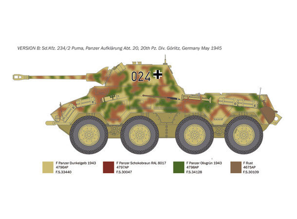 Sd.Kfz. 234/2 Puma Italeri 1:35 byggesæt 