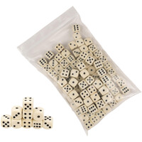 Terning D6 hvid/sort 100 stk 
