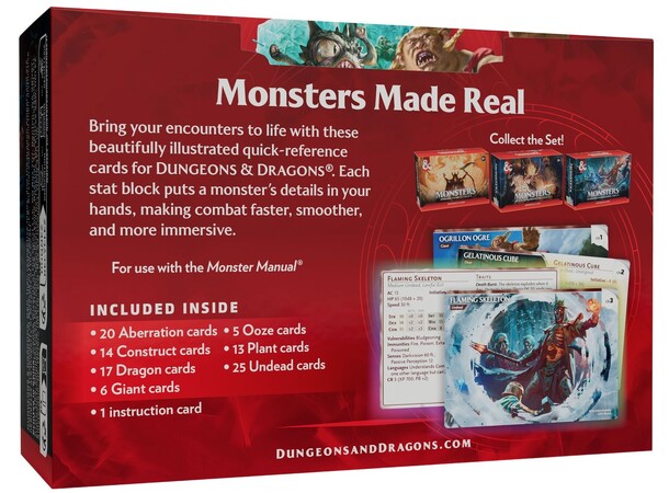 D&D Monsters Fearsome & Ferocious Dungeons & Dragons Reference Cards 