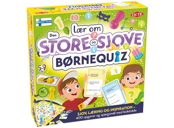 Lær om Store og Sjove Børnequiz Brætspil Dansk udgave 
