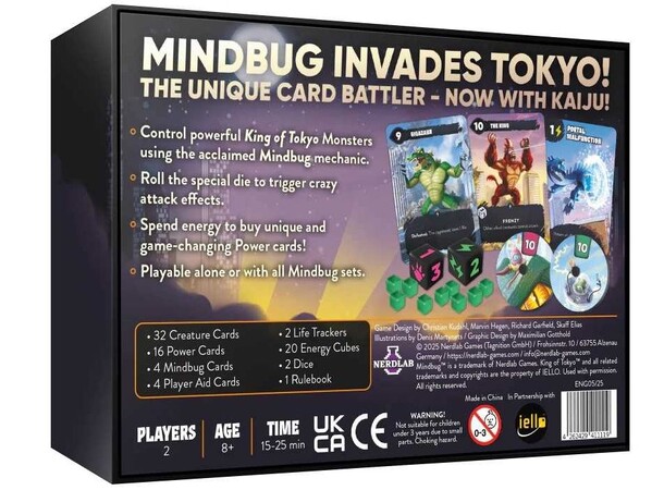 Mindbug x King of Tokyo Kortspil 