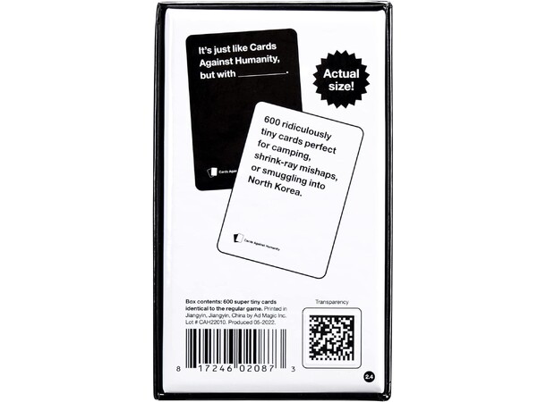Cards Against Humanity Tiny Ed Kortspil US-udgave 