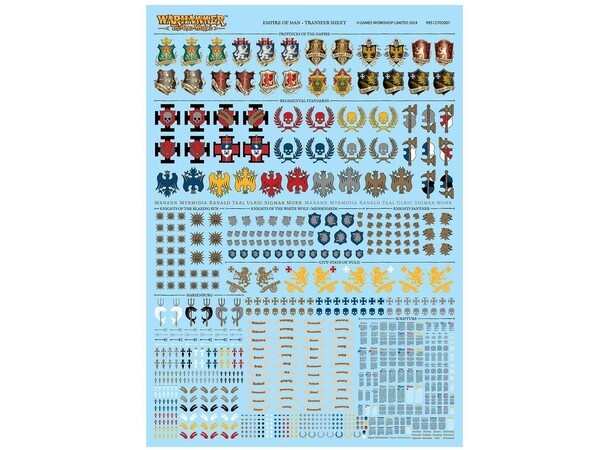 Empire of Man Transfer Sheet Warhammer The Old World 