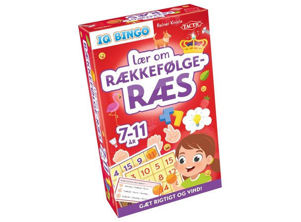 Lær om Rækkefølge Ræs IQ Bingo Brætspil Dansk udgave 